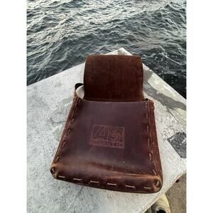 VINTAGE ATLANTIC RECORDS LEATHER LP PROMOTIONAL TOTE BAG SATCHEL - VERY RARE